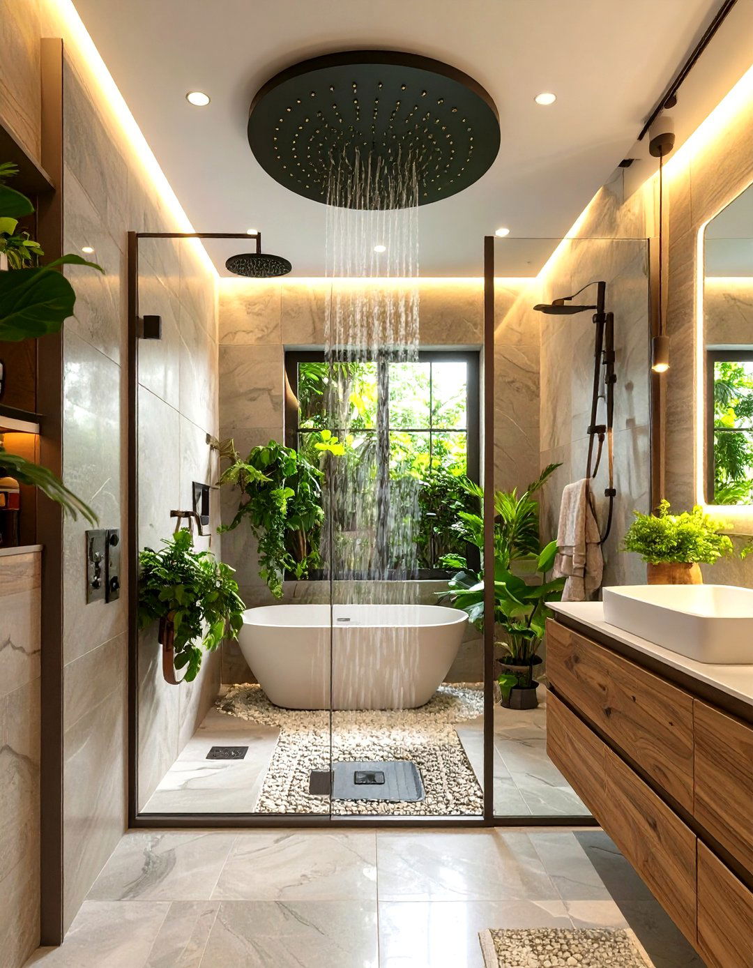 Small Walk In Shower with a Rain Showerhead - 30 small walk in shower ideas