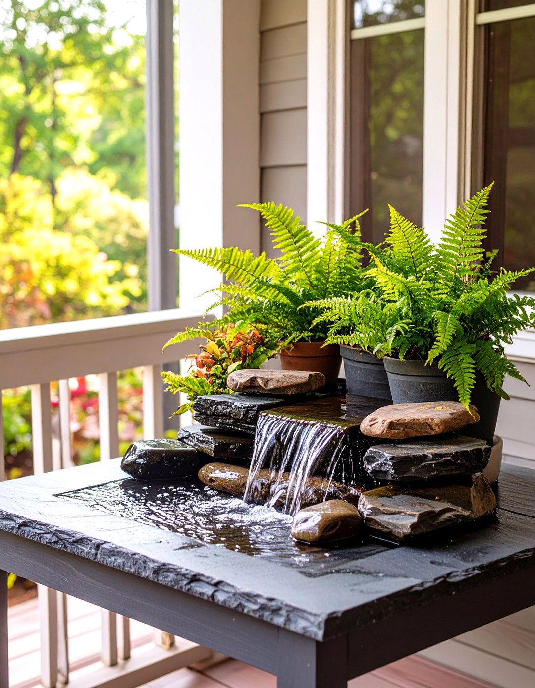 Small Water Feature for a Tranquil Porch - 30 small back porch ideas