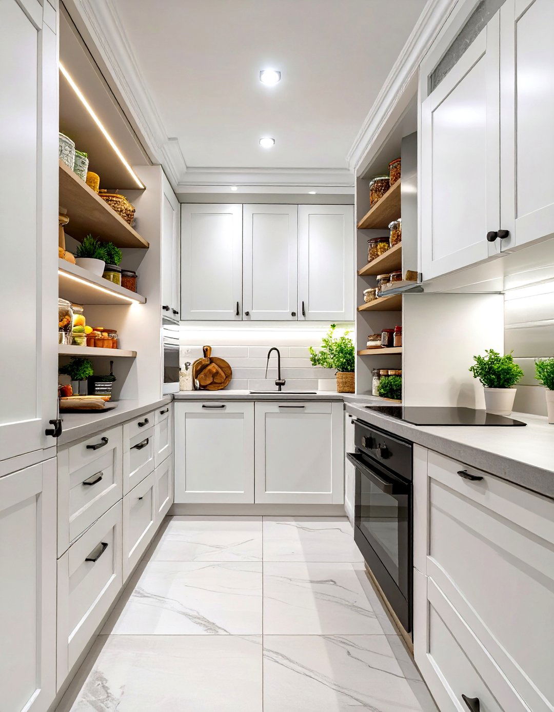 Small White Kitchen with a Built In Pantry - 30 small white kitchen ideas