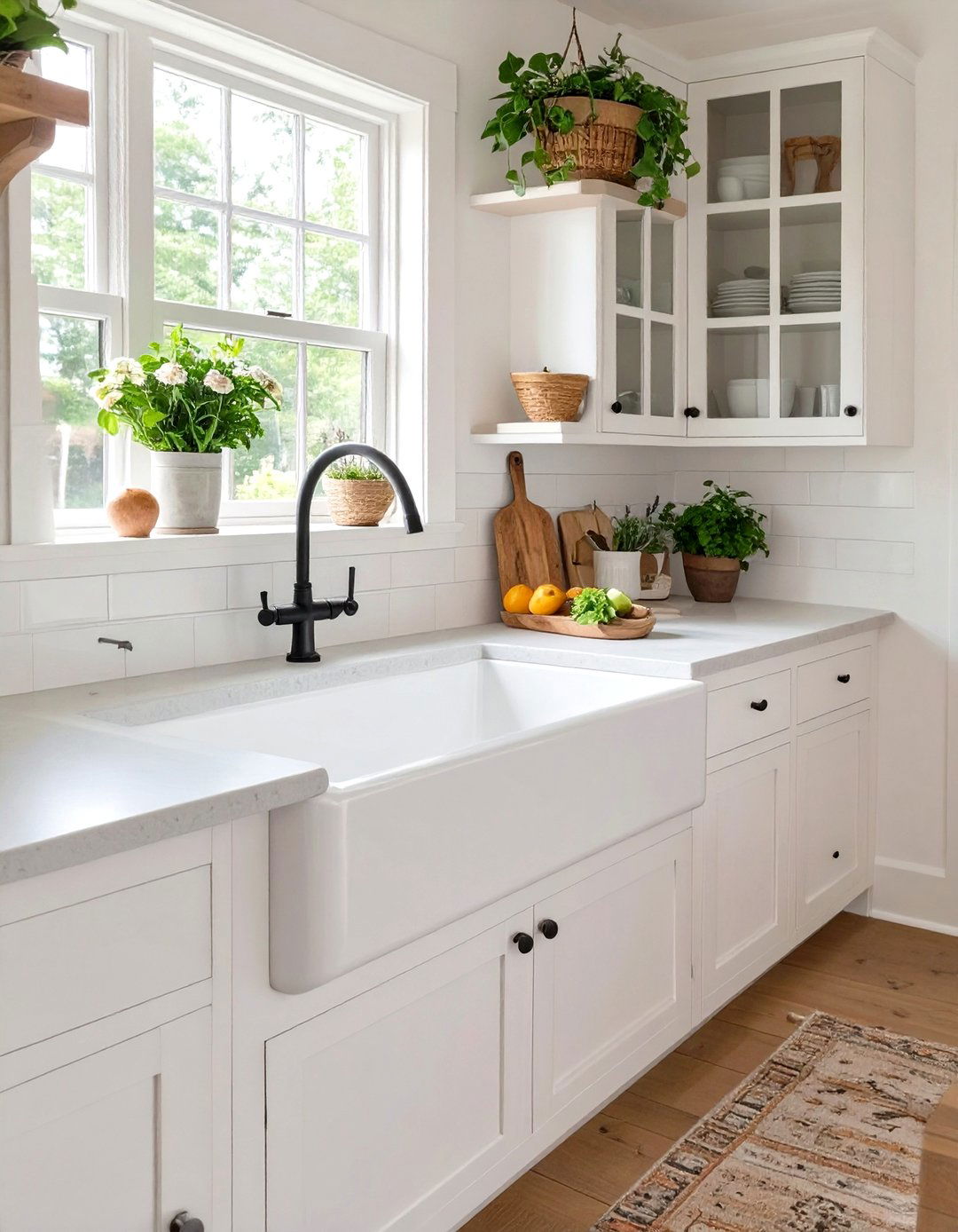 Small White Kitchen with a Farmhouse Sink - 30 small white kitchen ideas