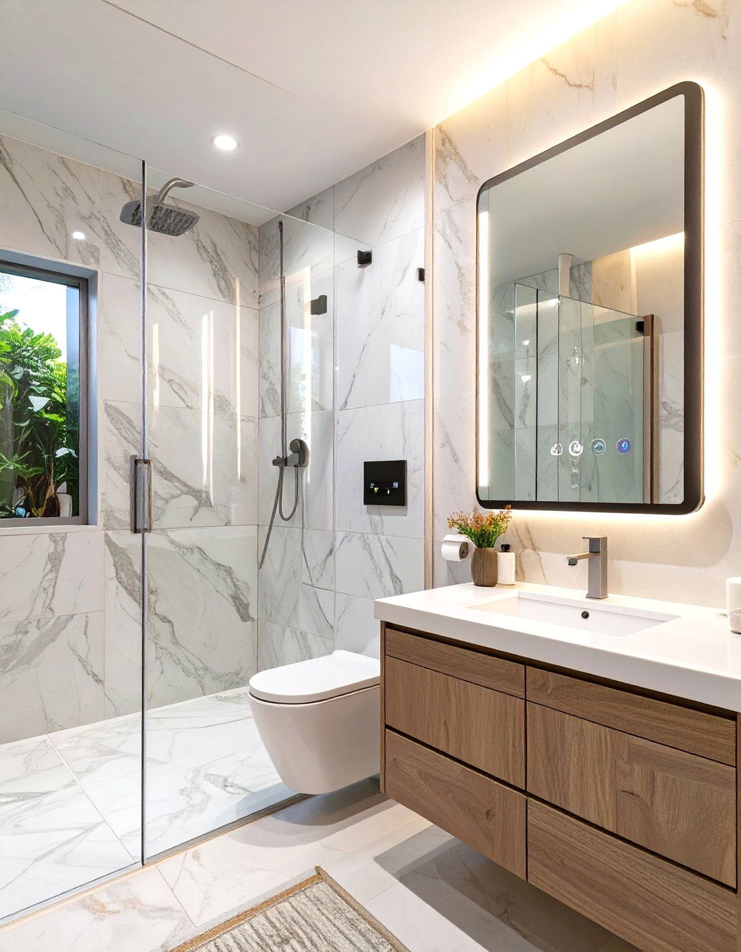 Smart Bathroom with Intelligent Mirrors and Showers - 30 what is smart home interior design ideas