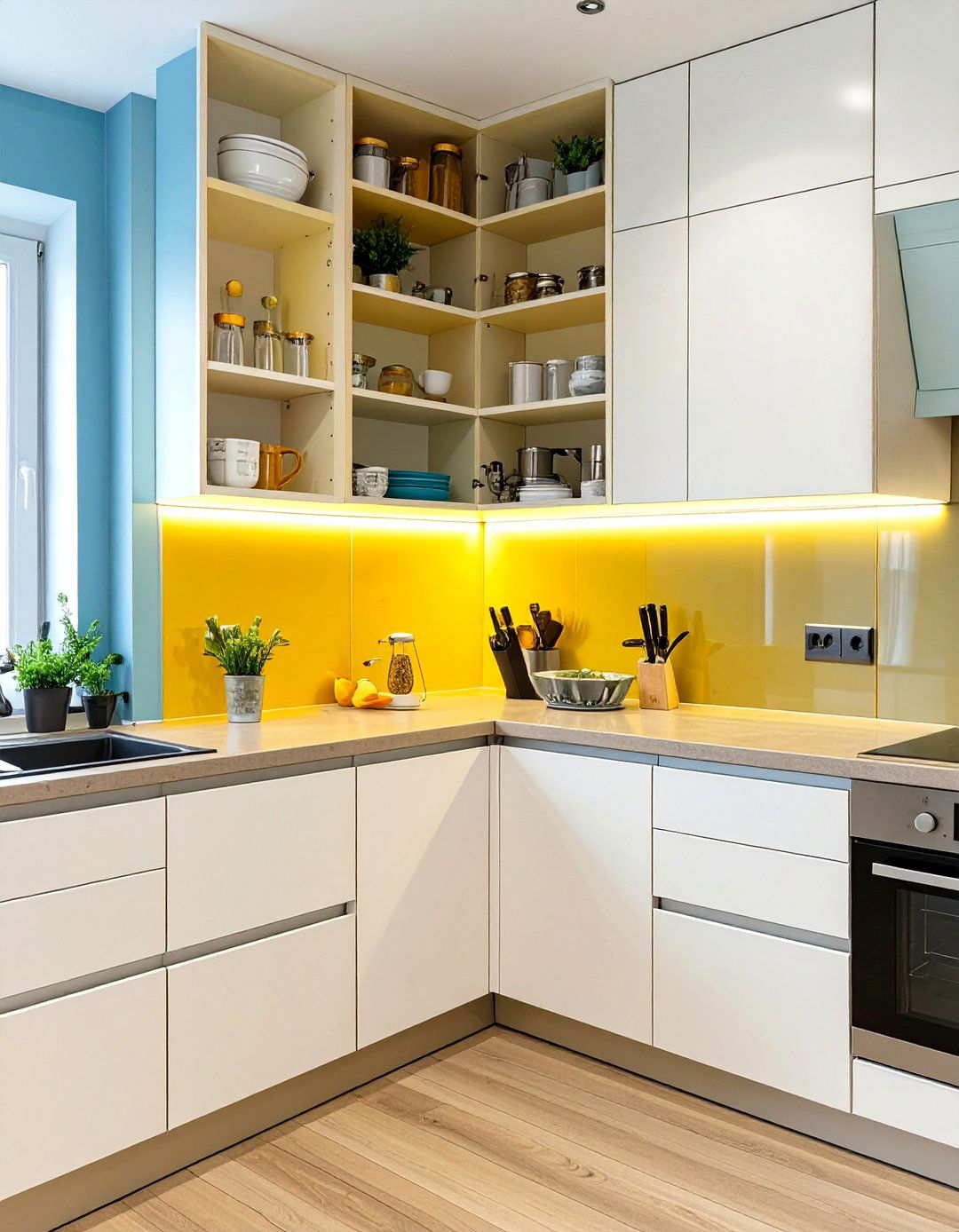 Smart Corner Storage Solutions - 30 small simple kitchen design ideas