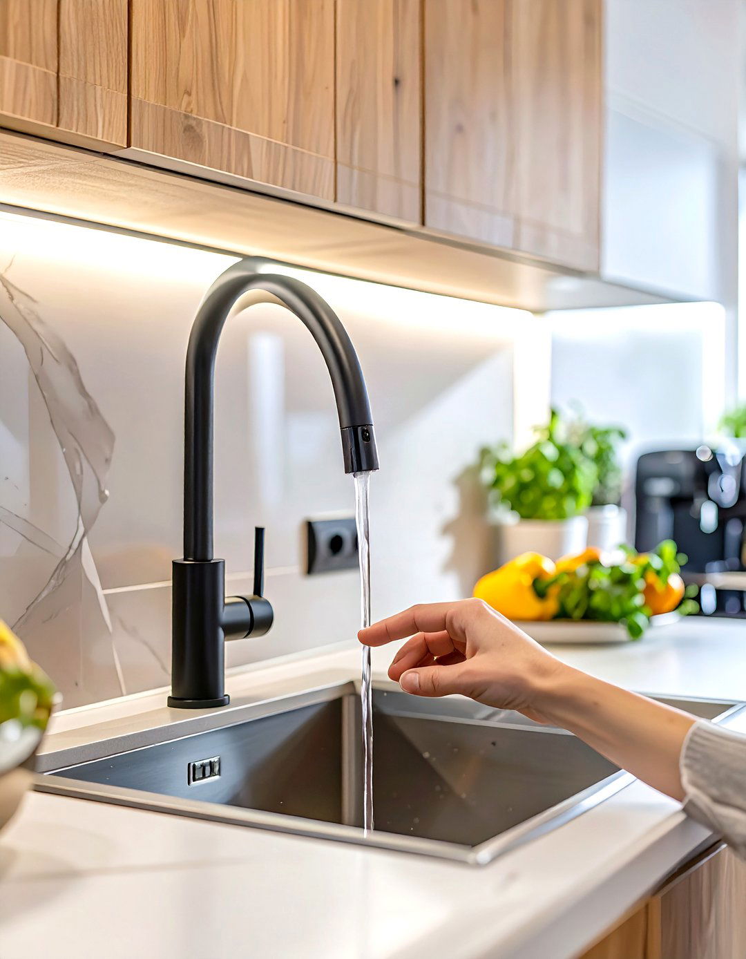 Smart Faucet Integration in Small Kitchens - 30 small kitchen trends 2025