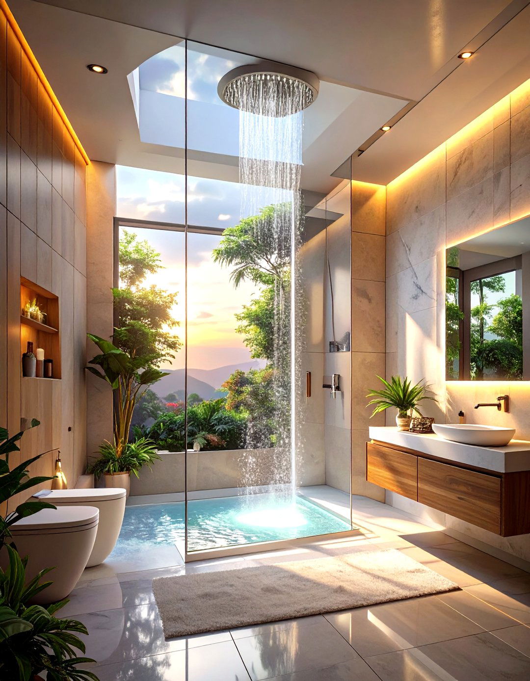 Smart Glass Shower Window