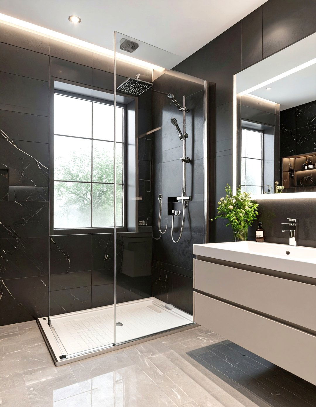 Smart Glass Window in Shower - 30 window in shower ideas