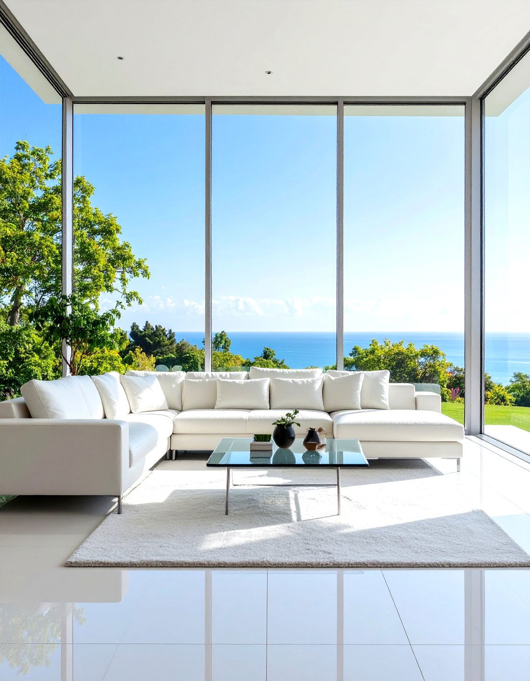 Smart Glass for Instant Privacy - 30 living room window ideas