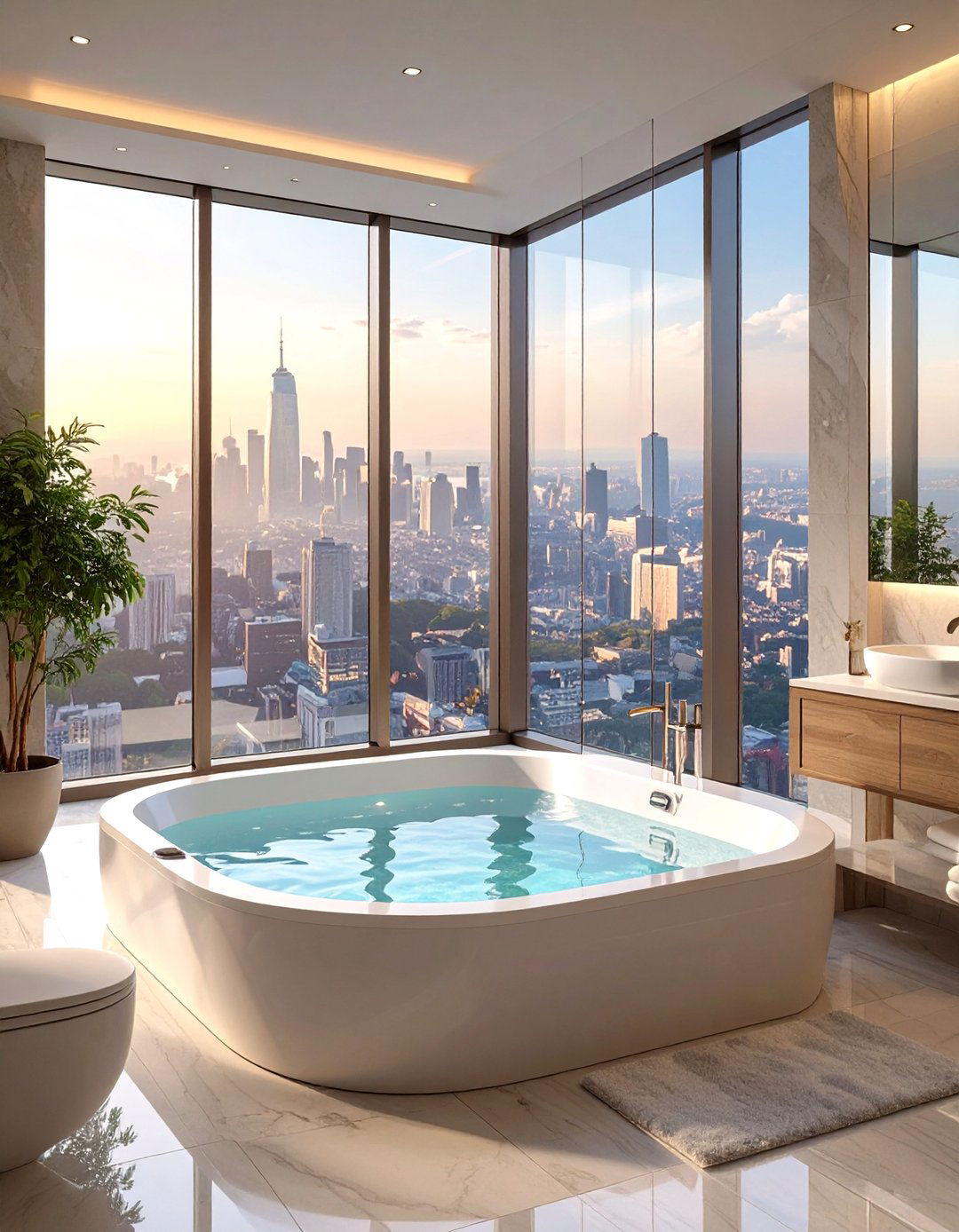 Smart Glass for Switchable Privacy - 30 bathroom window ideas
