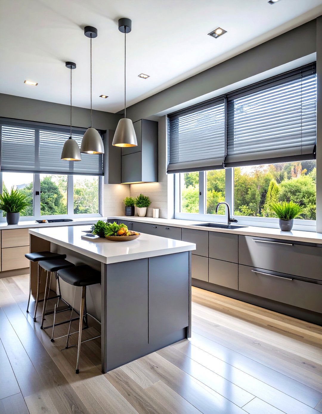 Smart Home Integrated Motorized Blinds - 30 kitchen blinds ideas