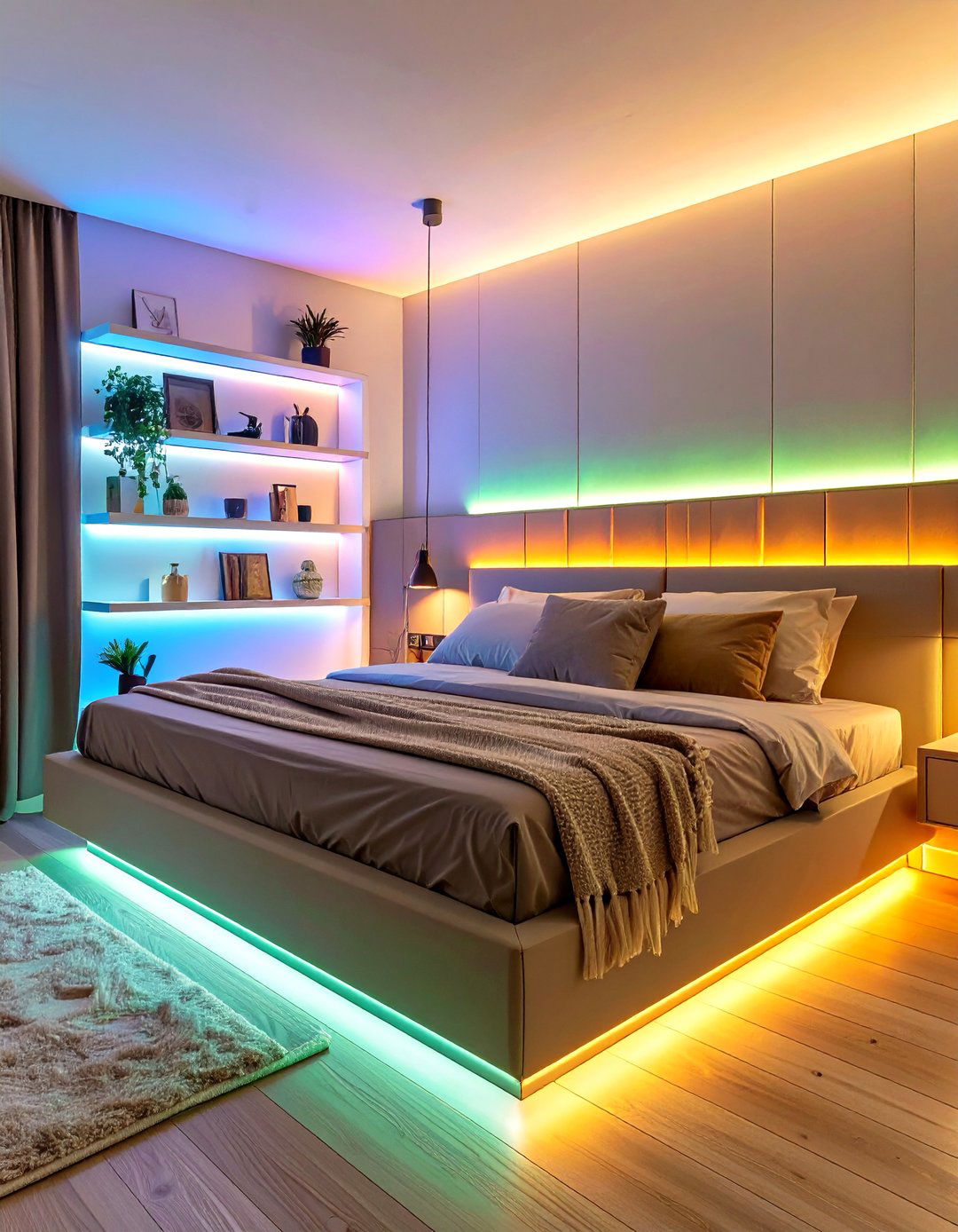 Smart LED Lighting Bedroom - 30 basement bedroom ideas on a budget