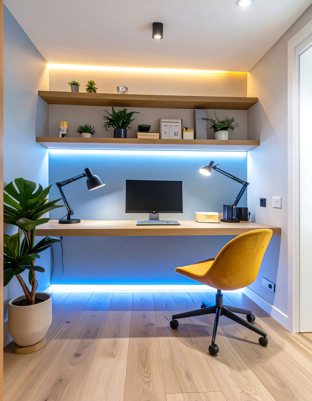 Smart Lighting Integration Small Home Office Design - 30 small home office design ideas