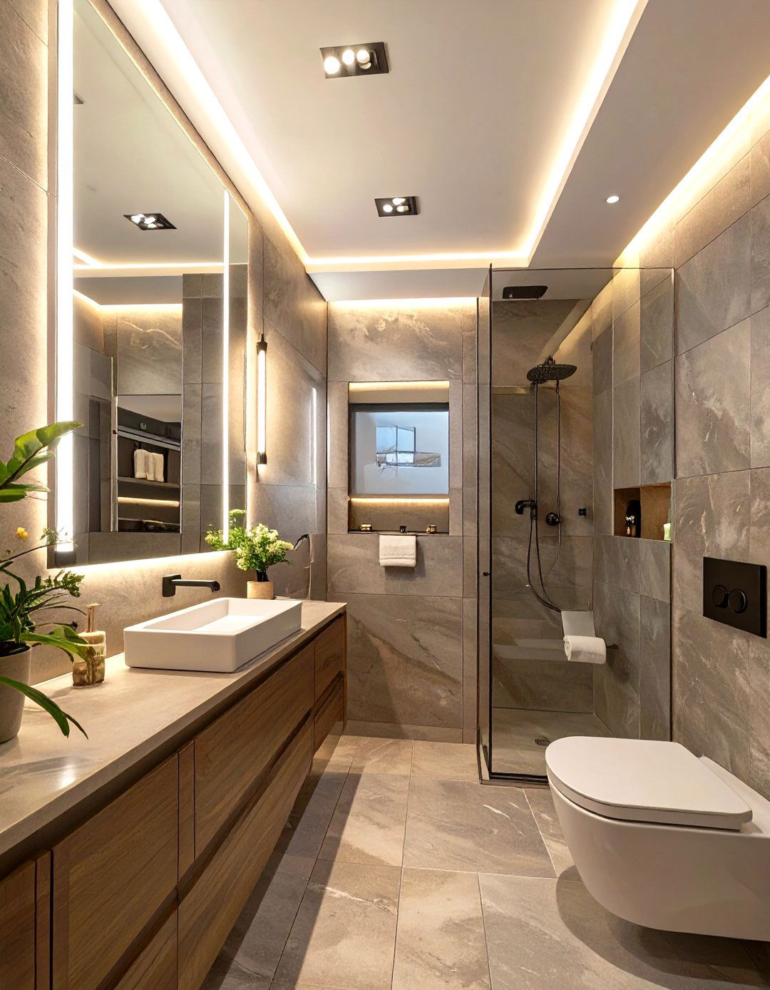 Smart Lighting Scheme - 30 cheap bathroom ideas for small bathrooms