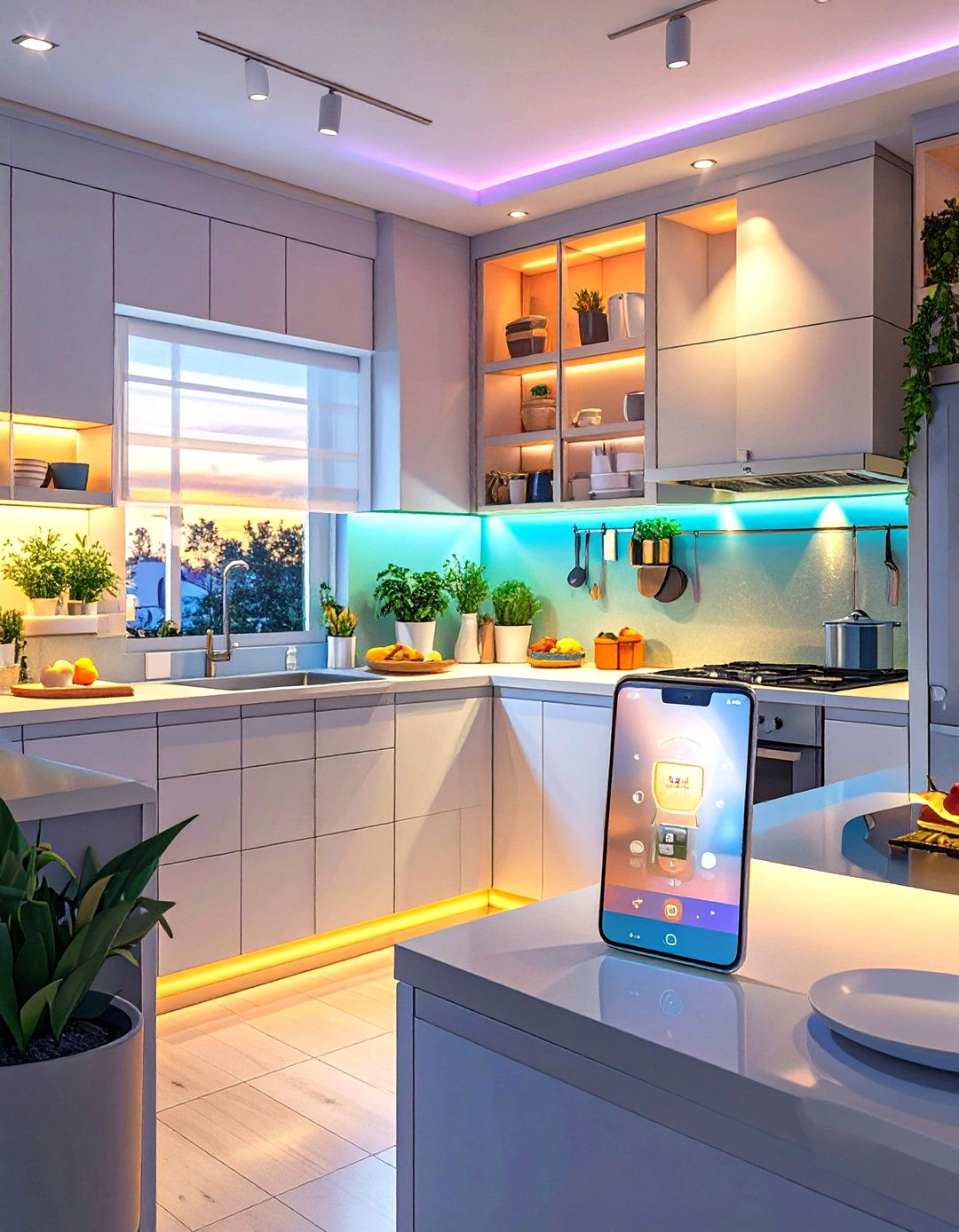 Smart Lighting System Integration - 30 small kitchen lighting ideas