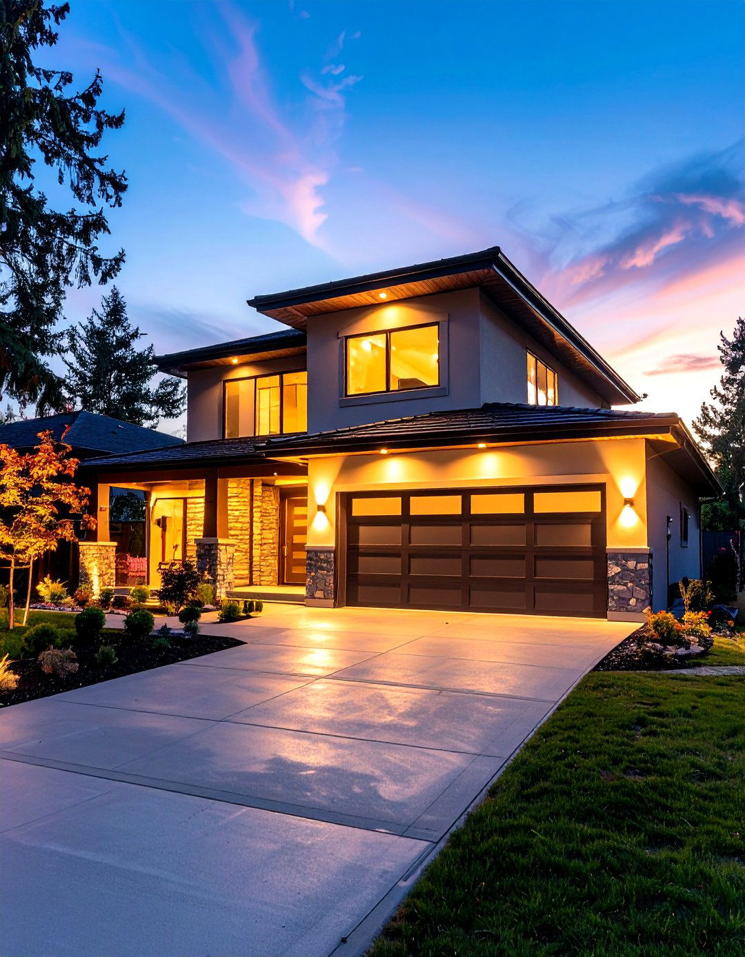 Smart Security Floodlights with Motion Sensors - 30 exterior garage lighting ideas