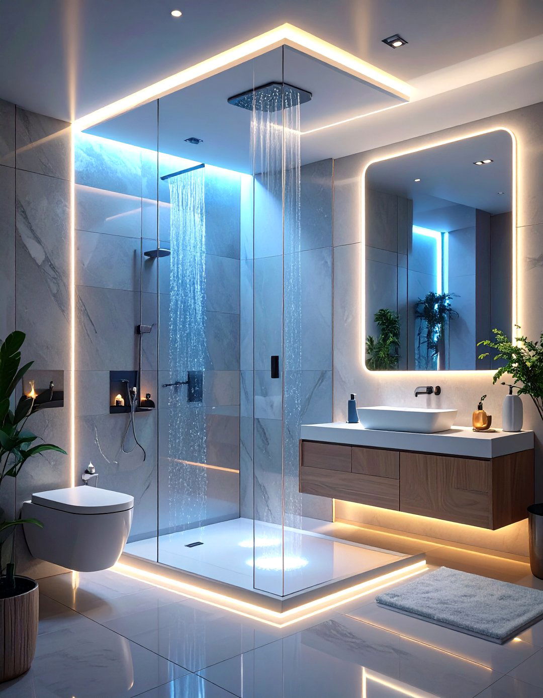 Smart Tech Integrated Bathroom - 30 modern bathroom decor ideas