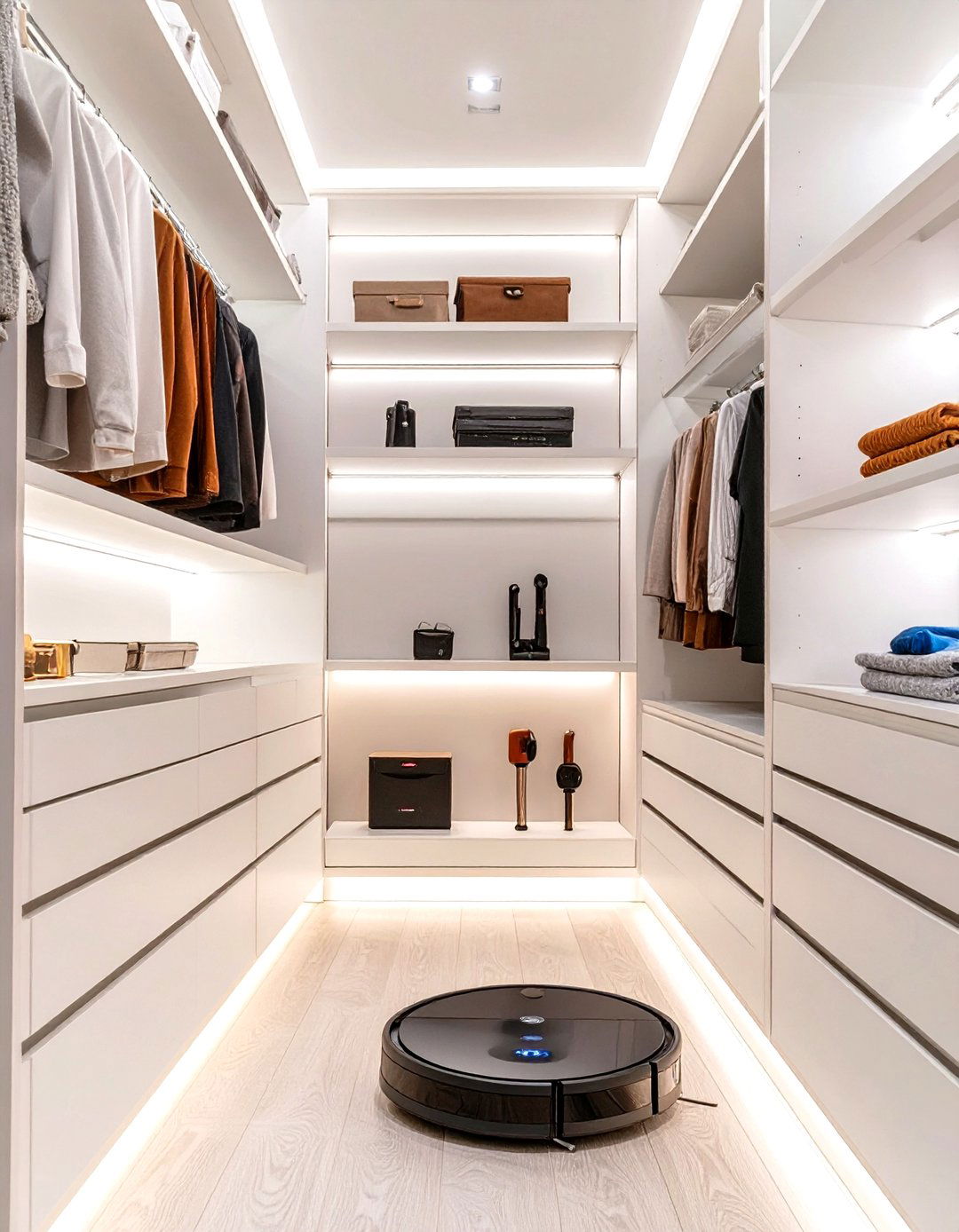 Smart Technology Integrated Closet - 30 broom walk in closet ideas