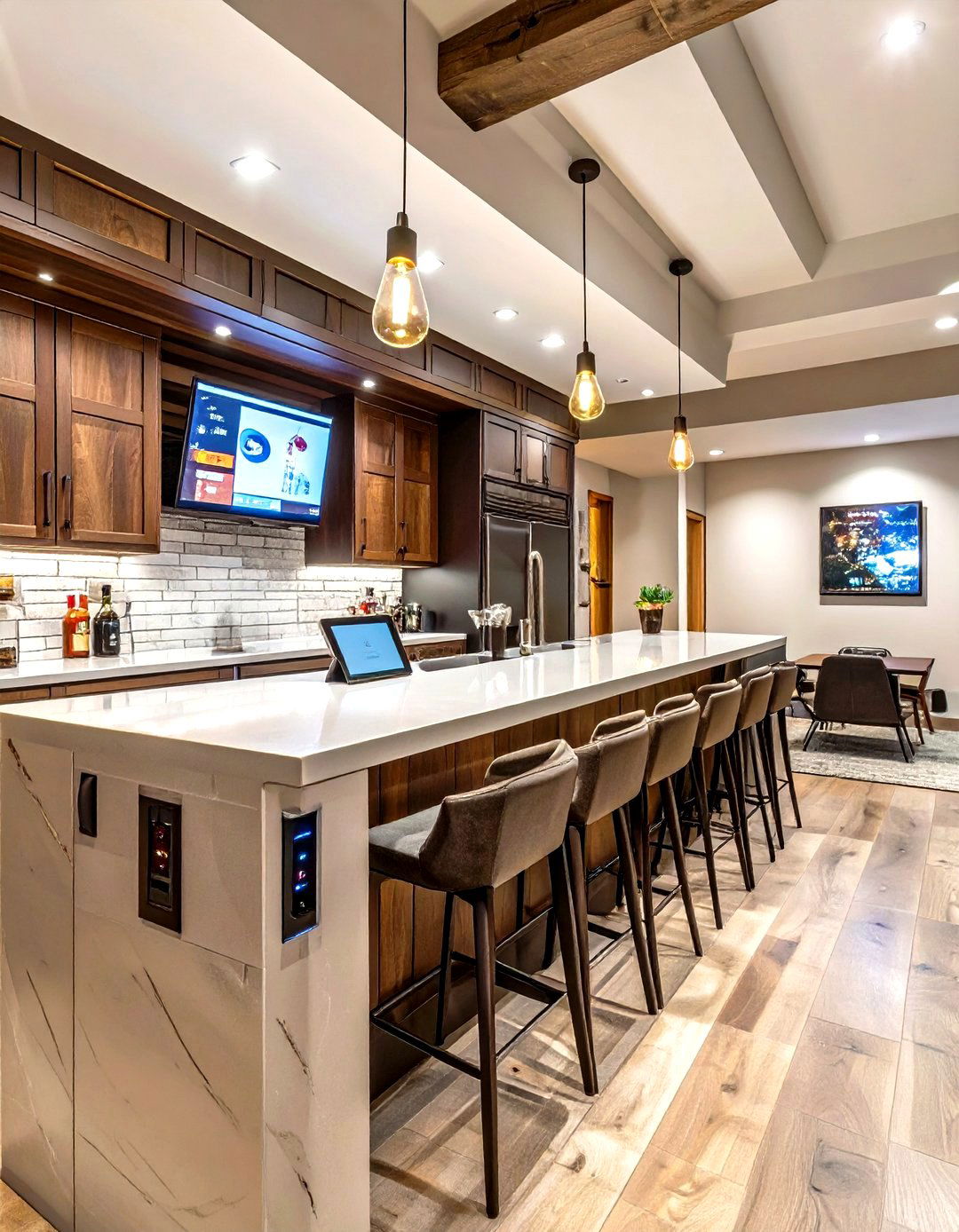 Smart Wet Bar with Integrated Tech - 30 wet bar basement bar ideas