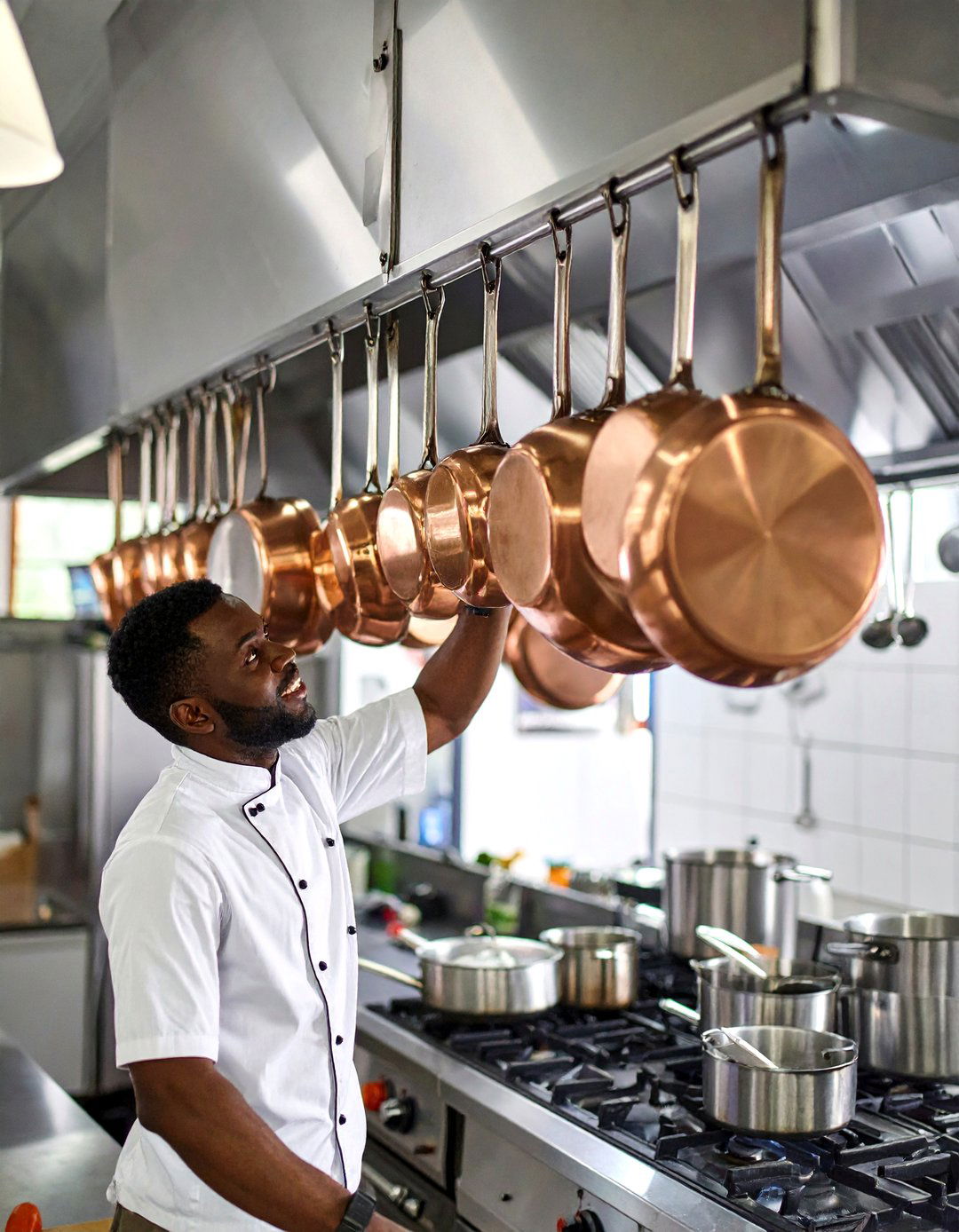 Soffit as a Pot Rack - 30 kitchen soffit ideas