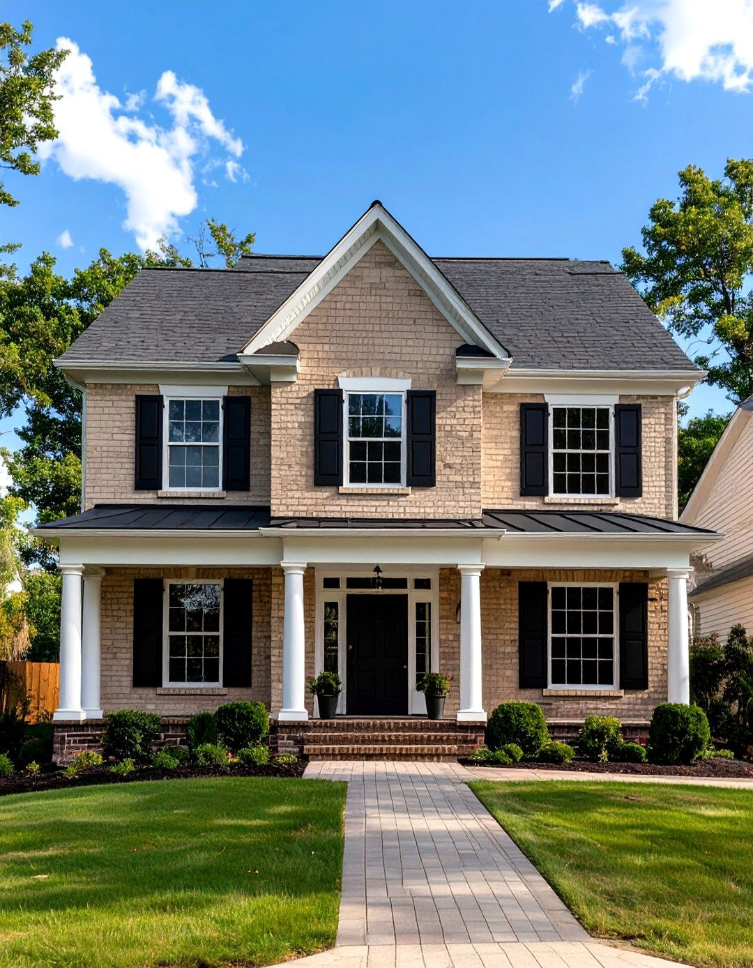 Soft Beige Painted Brick - 30 house exterior brick paint color ideas