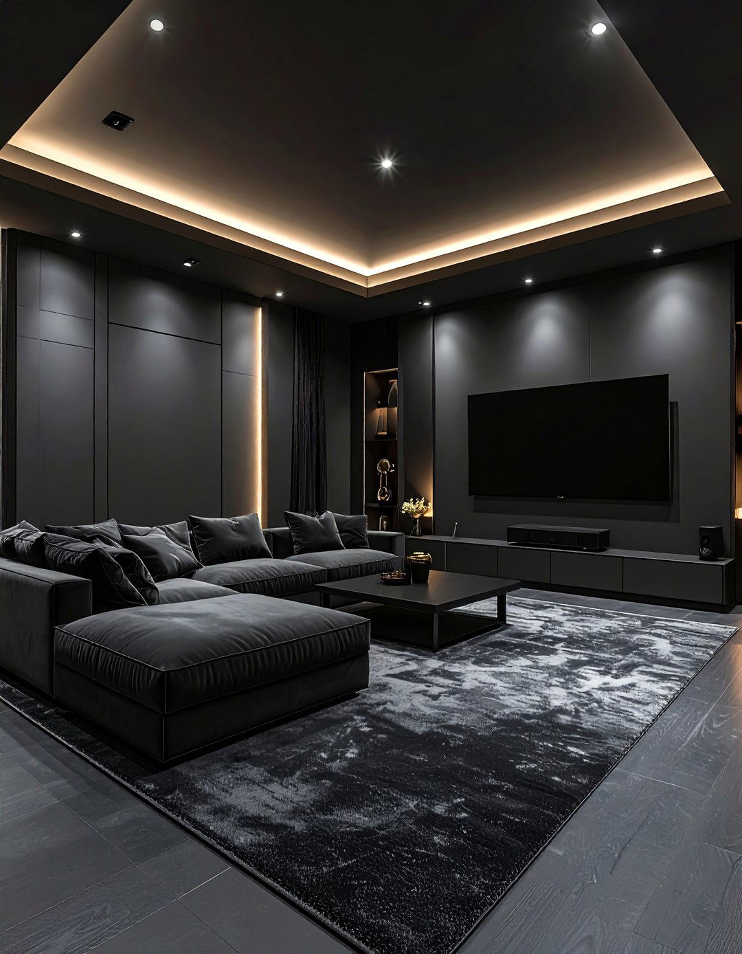 Soft Black Media Room - 30 2025 paint color trends