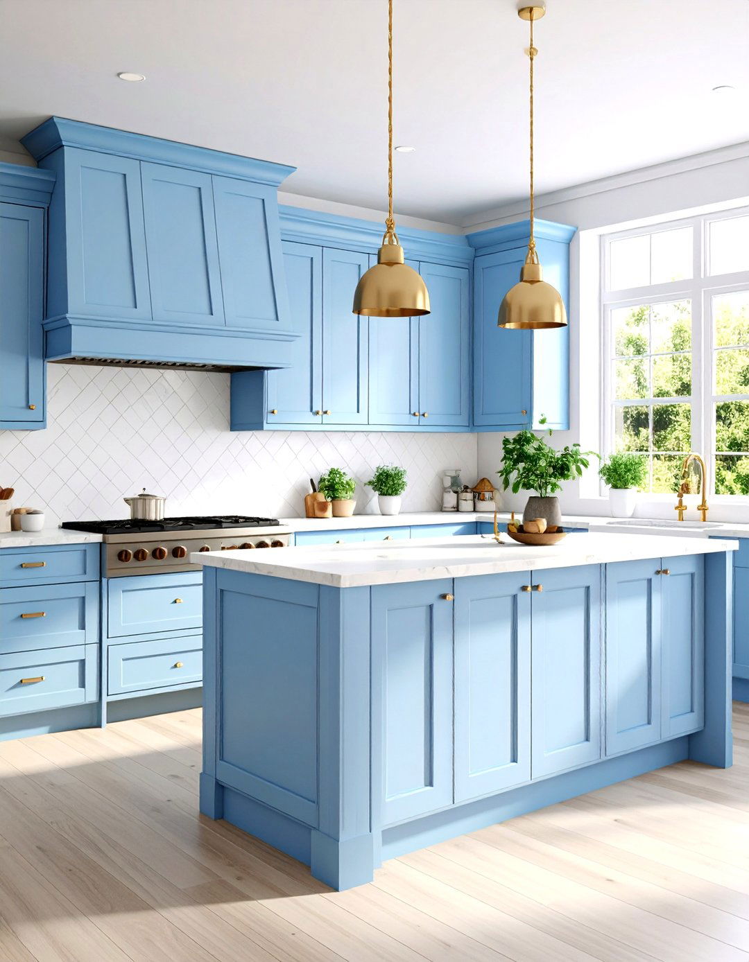 Soft Blue Kitchen Cabinets - 30 kitchen painting ideas