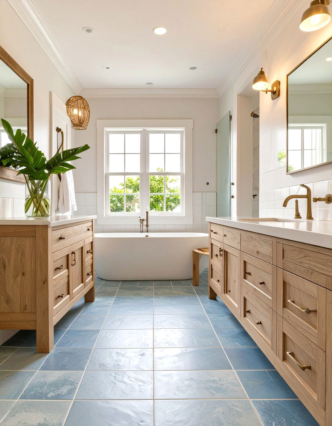 Soft Blue and Gray Palettes - 30 bathroom floor tile ideas 2025
