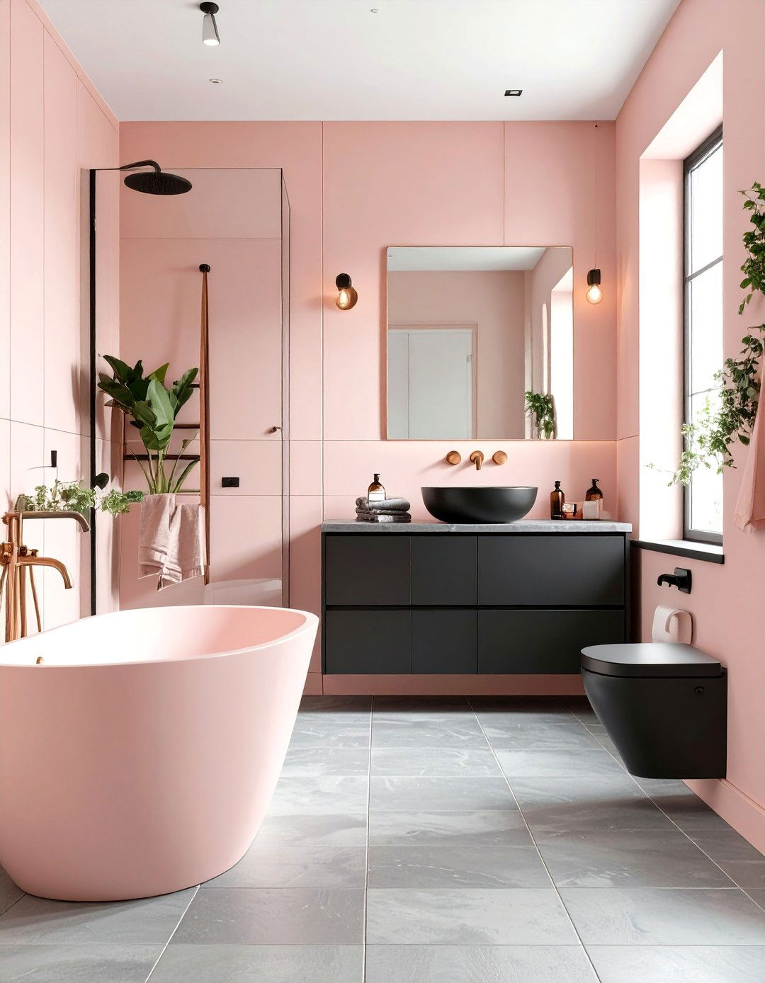 Soft Blush Pink Bathroom - 30 bathroom paint color ideas