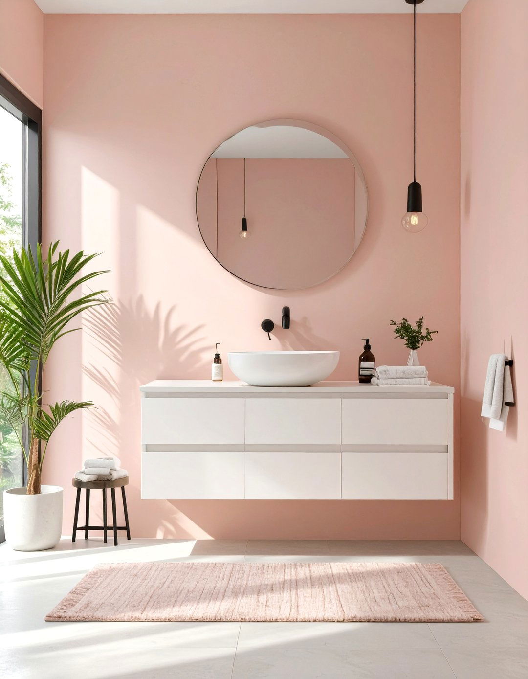 Soft Blush Pink Bathroom - 30 bathroom wall paint ideas