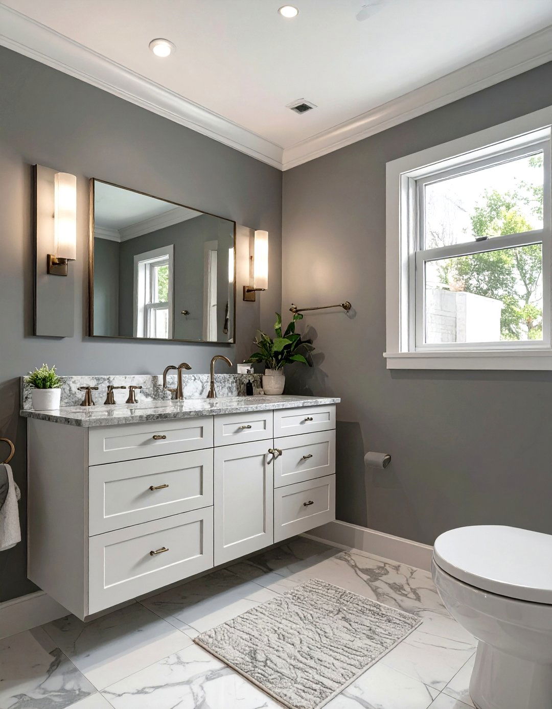Soft Gray for a Sophisticated Neutral Base - 30 small bathroom bathroom color ideas