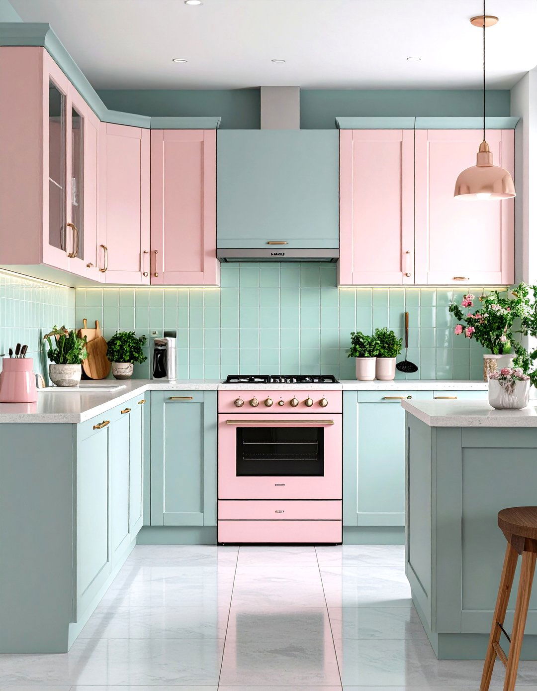 Soft Grey and Pastel Kitchen - 30 grey kitchen ideas