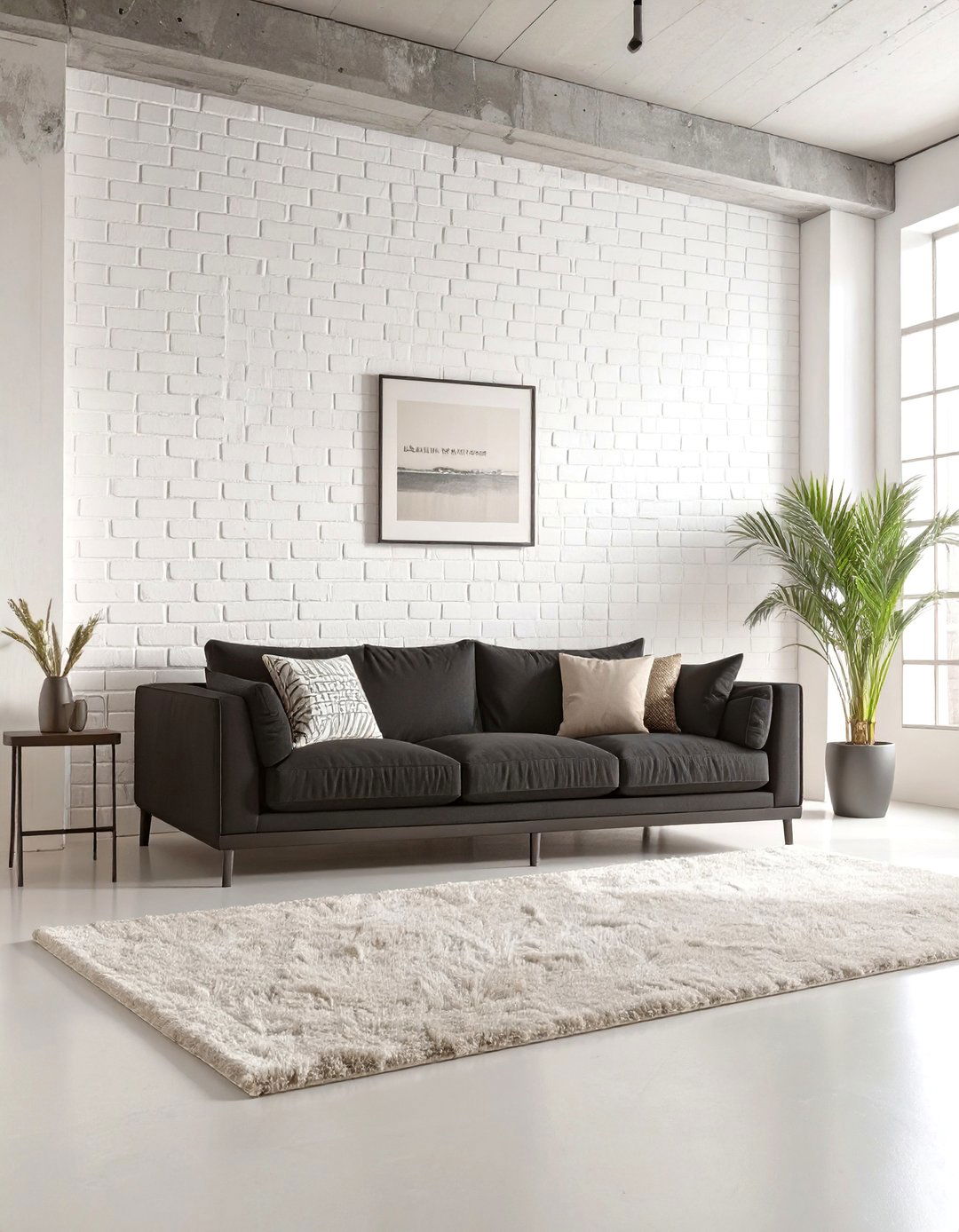 Soft Industrial Living Room - 30 black couch living room ideas