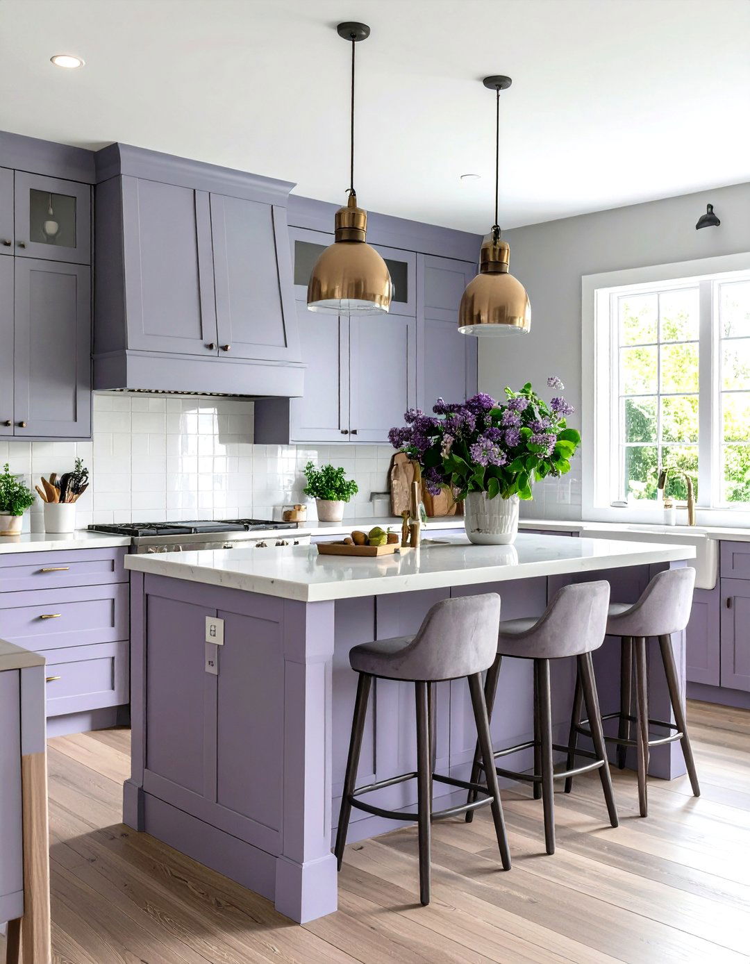 Soft Lavender Kitchen Accent - 30 kitchen painting ideas