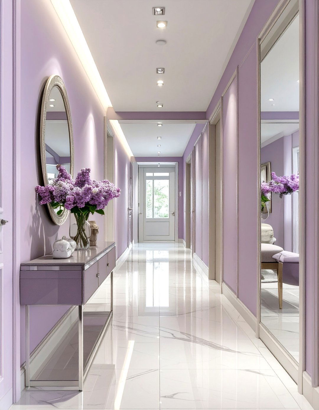 Soft Lilac Hallway - 30 hallway paint ideas