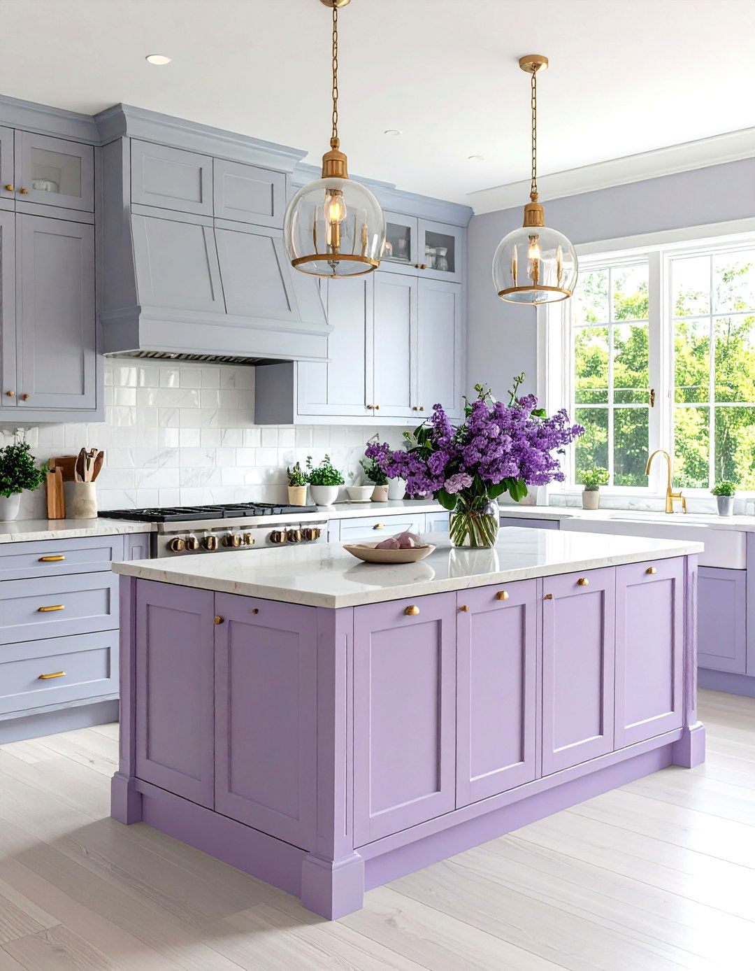 Soft Lilac and Gray Kitchens - 30 kitchen color trends 2025