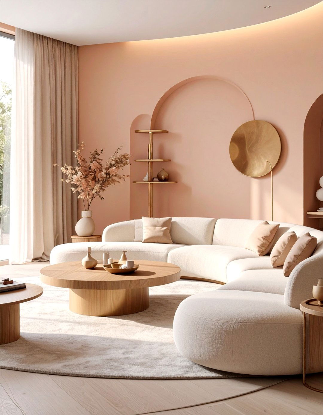 Soft Peach Fuzz Living Room - 30 color trends 2025 living room interior design trends 2025