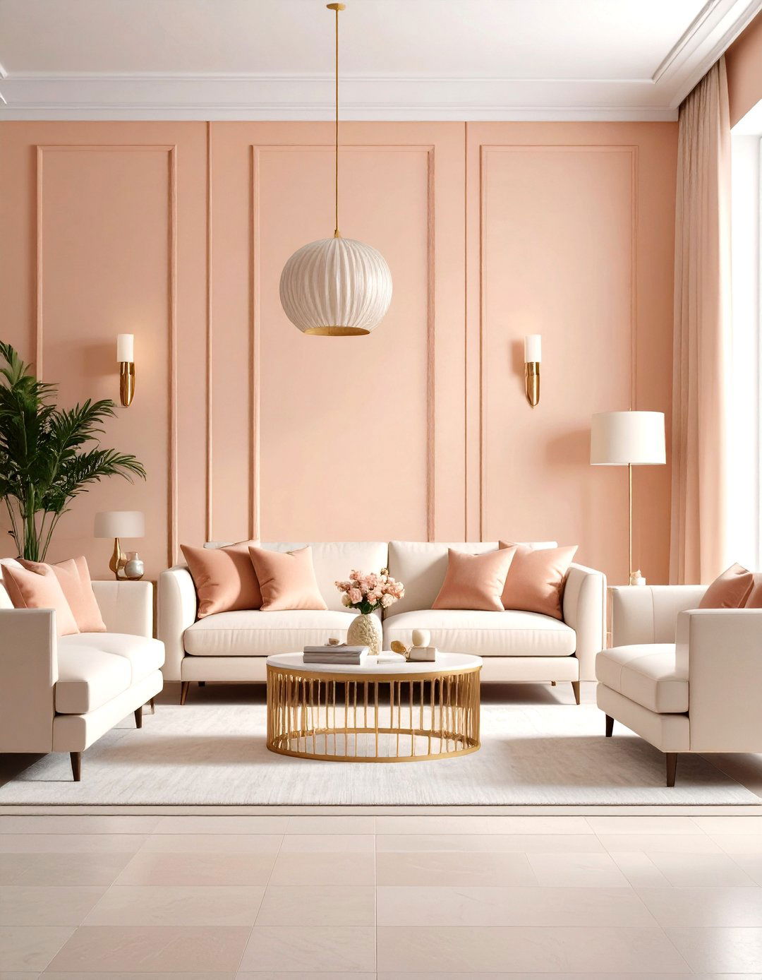 Soft Peach Living Room - 30 living room paint color ideas