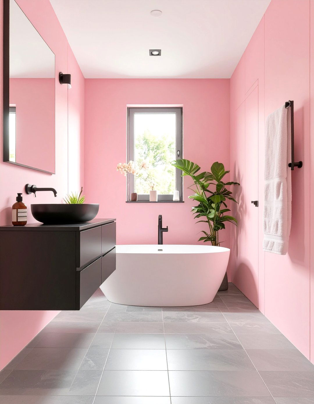 Soft Pink Bathroom for a Modern Look - 30 bathroom painting ideas photos