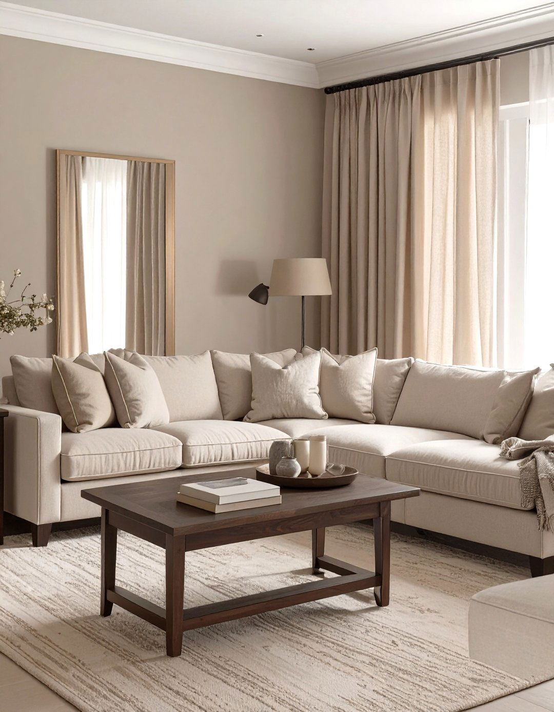 Soft Taupe and Linen Living Room - 30 neutral living room color ideas