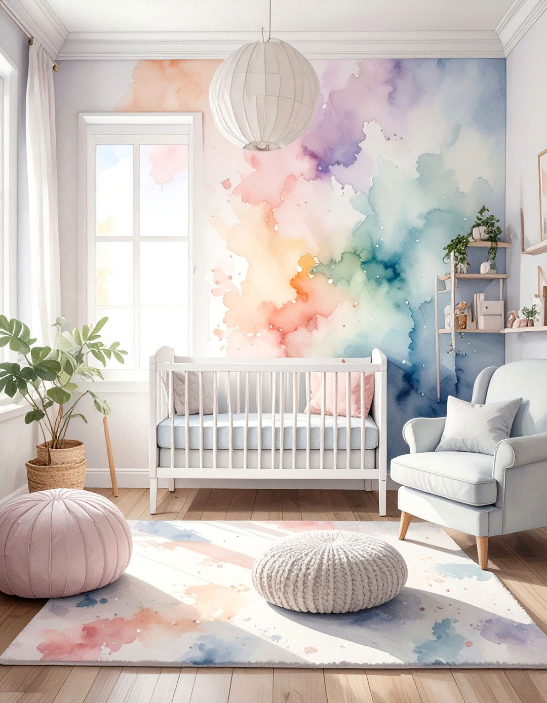 Soft Watercolor Baby Room - 30 baby room decor ideas