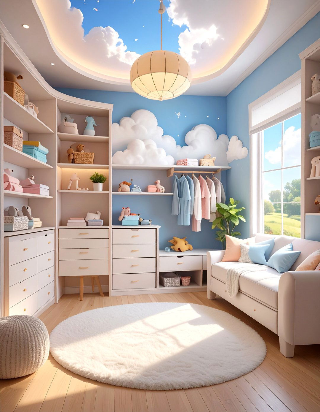 Soft and Dreamy Cloud Theme - 30 baby closet ideas