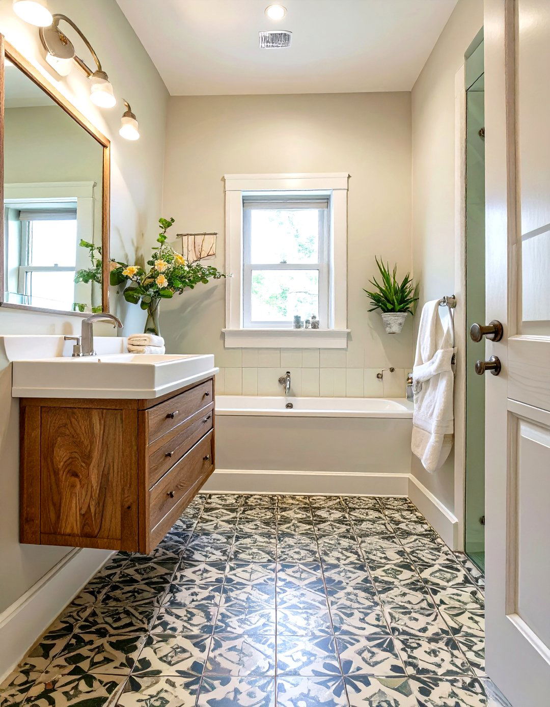 Softening with Creamy Off White - 30 small bathroom color trends 2025