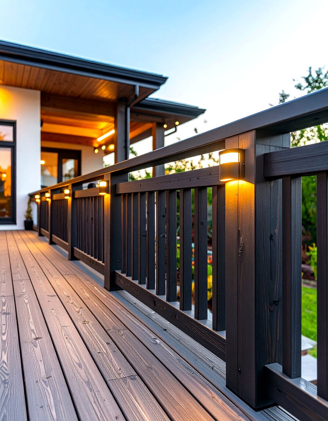 Solar Light Post Cap Patio Railing - 30 patio railing ideas