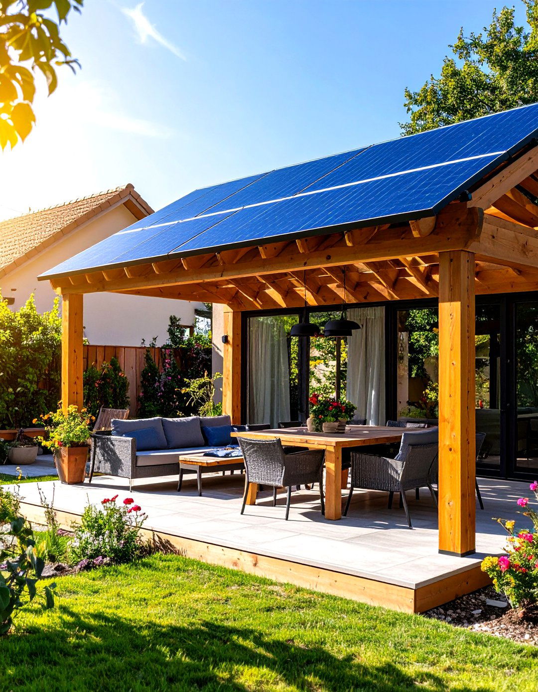 Solar Panel Roof Pergola - 30 outdoor pergola ideas