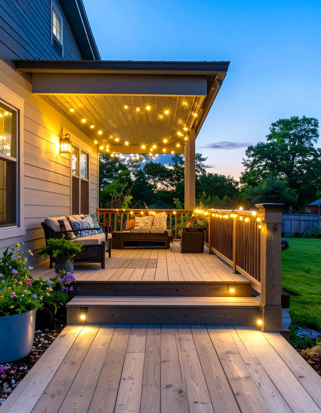 Solar Powered Lighting for a Small Deck - 30 small deck ideas on a budget