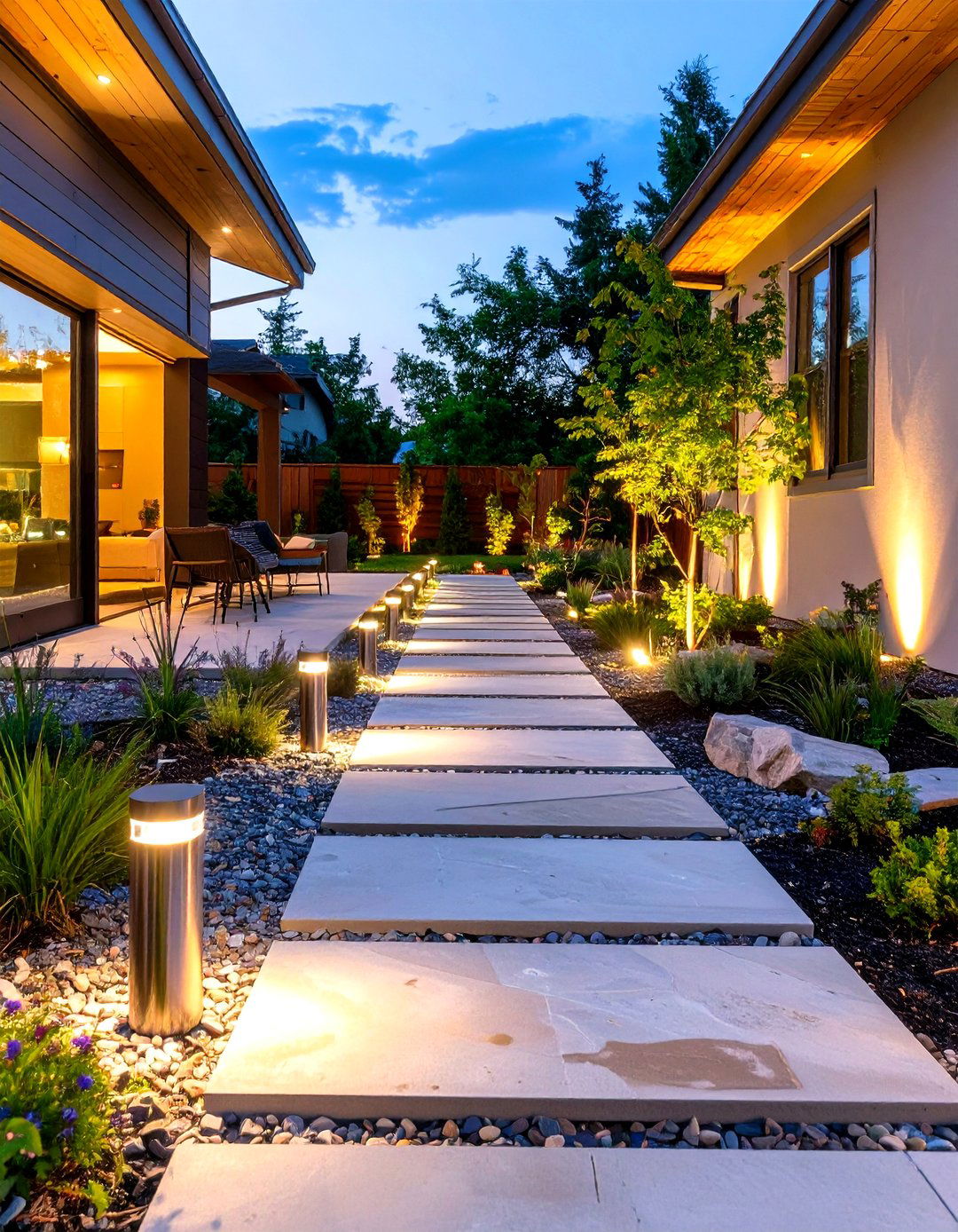 Solar Powered Pathway Lights - 30 outdoor patio lighting ideas