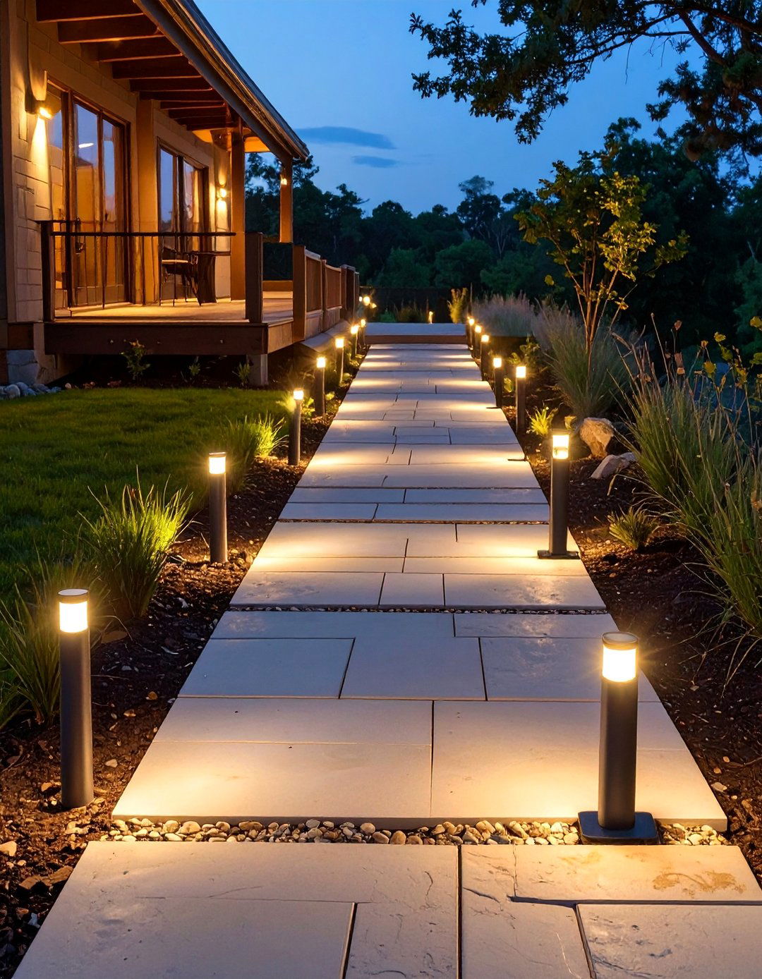 Solar Powered Pathway Markers - 30 deck lighting ideas