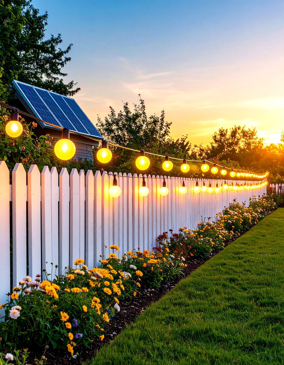 Solar Powered Patio String Lights - 30 patio string light ideas