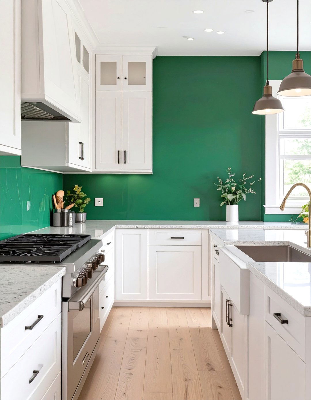 Solid Color Painted Backsplash - 30 inexpensive backsplash ideas