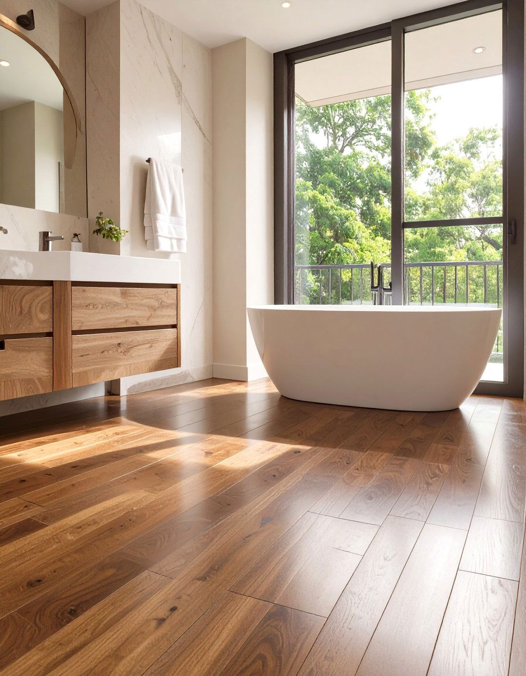 Solid Hardwood Bathroom Floor - 30 bathroom floor ideas