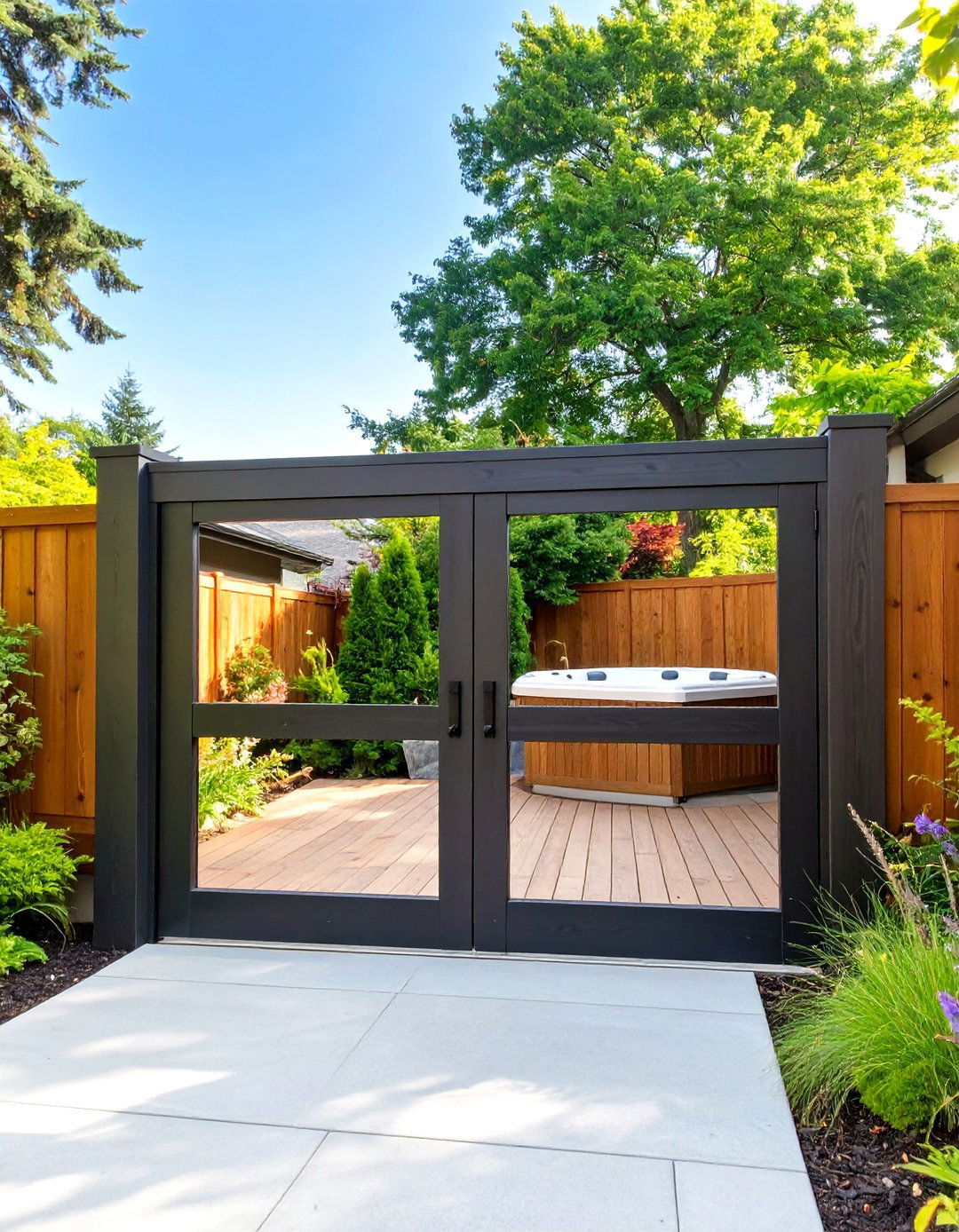 Solid Panel Deck Gate - 30 deck gate ideas