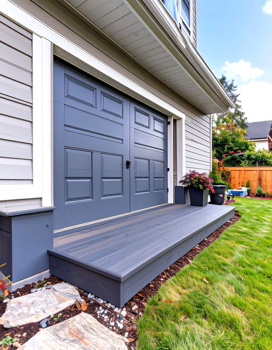Solid Skirting with Access Door - 30 inexpensive deck skirting ideas